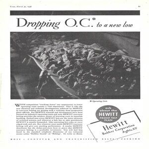 1936 Hewitt Rubber Corporation Dropping O.C Low Vintage Magazine Print Ad/Poster